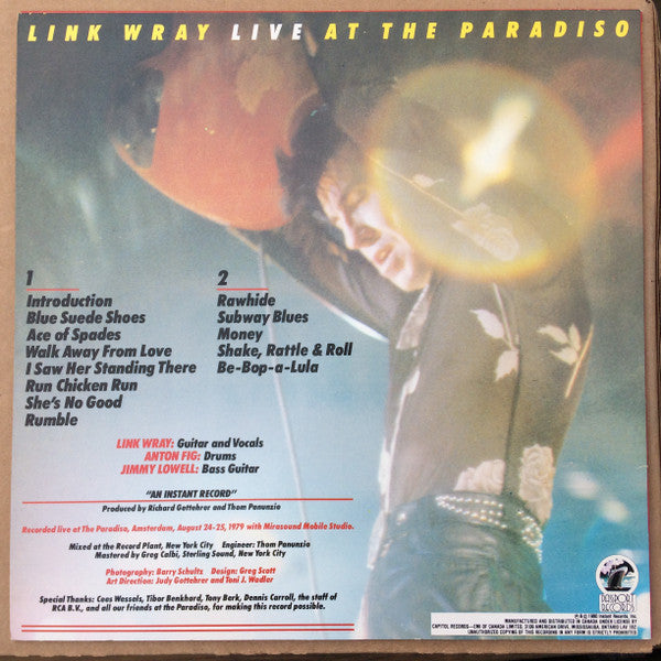 Link Wray : Link Wray Live At The Paradiso (LP, Album)