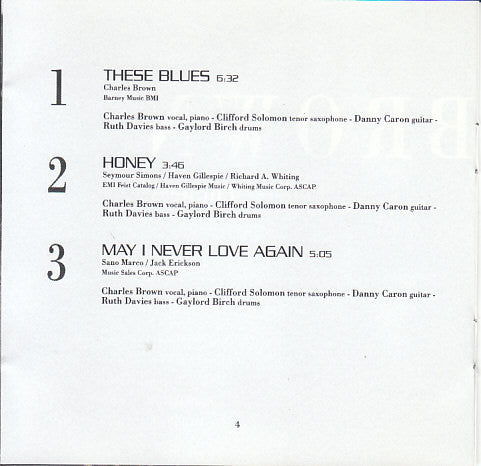 Charles Brown : These Blues  (CD, Album)