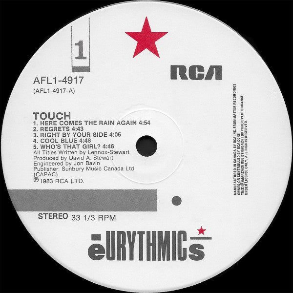 Eurythmics : Touch (LP, Album)