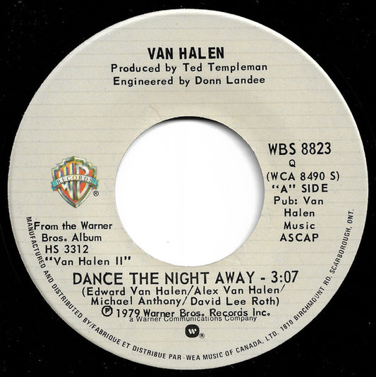 Van Halen : Dance The Night Away (7", Single)