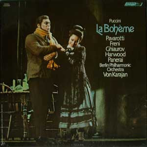 Puccini*, Pavarotti*, Freni*, Ghiaurov*, Harwood*, Panerai*, Maffeo*, Berlin Philharmonic Orchestra*, Herbert von Karajan : La Bohème Highlights (LP)