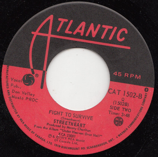 Streetheart : Here Comes The Night / Fight To Survive (7")