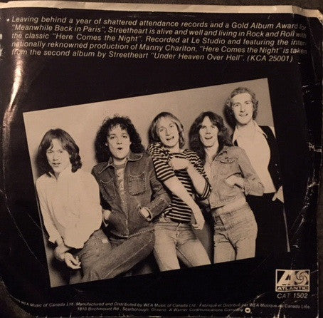 Streetheart : Here Comes The Night / Fight To Survive (7")