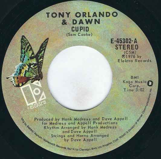 Tony Orlando & Dawn : Cupid / You're Growin' On Me (7", Single, CSM)