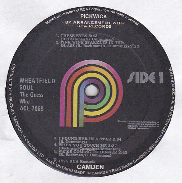 The Guess Who : Wheatfield Soul (LP, Album, RE)