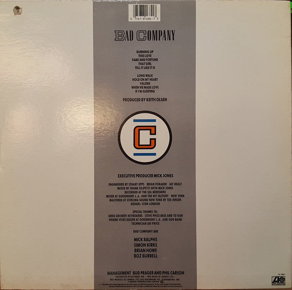 Bad Company (3) : Fame And Fortune (LP, Album)