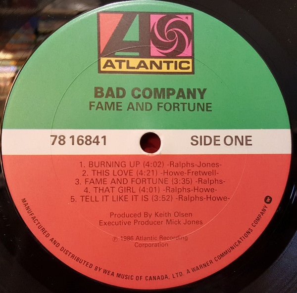 Bad Company (3) : Fame And Fortune (LP, Album)