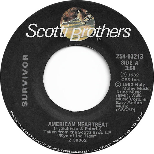 Survivor : American Heartbeat (7", Single)