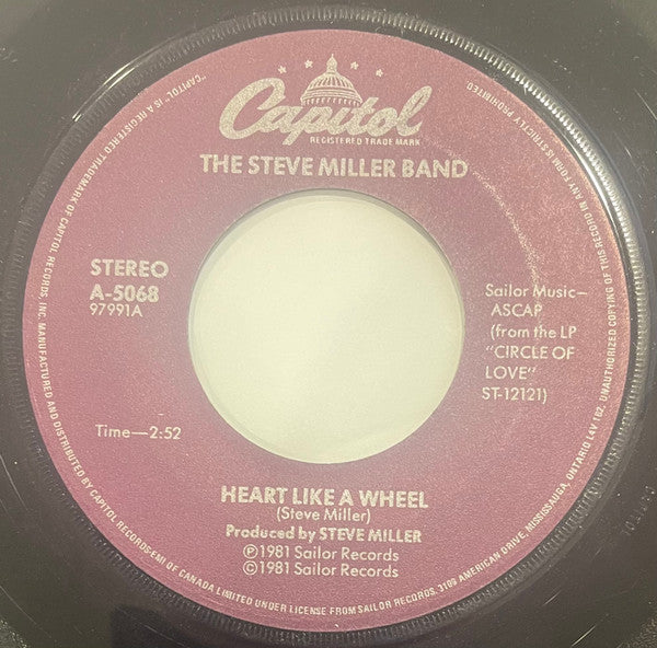 The Steve Miller Band* : Heart Like A Wheel (7", Single)