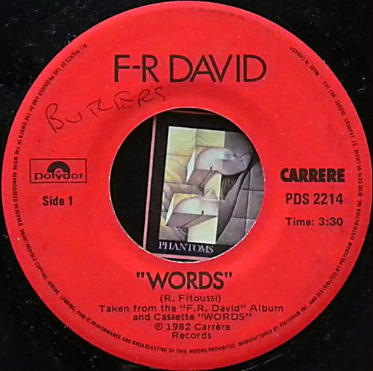 F-R David* : Words / When The Sun Goes Down (7")