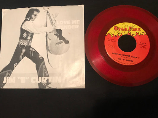 Jim "E" Curtin : Love Me Tender (7", Single, Red)