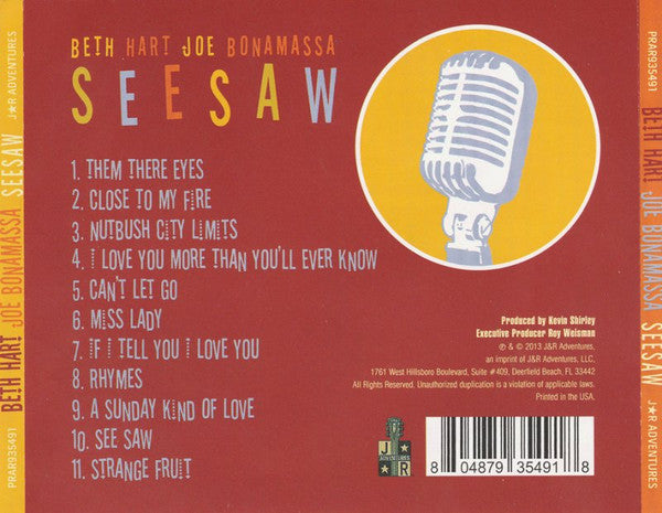 Beth Hart & Joe Bonamassa : Seesaw (CD, Album)