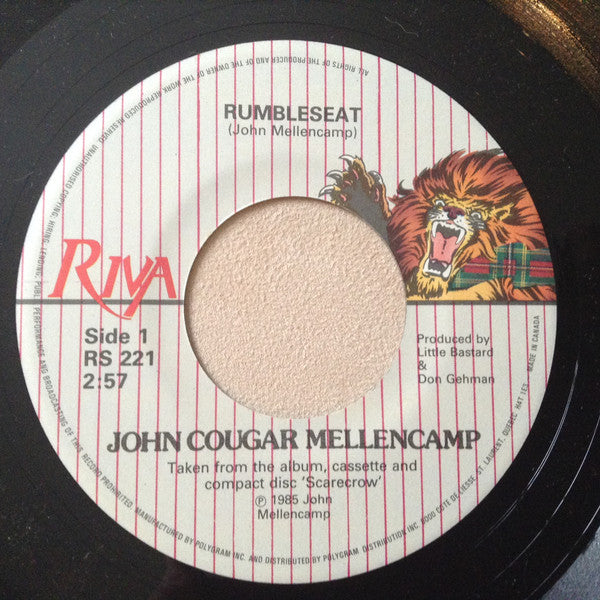 John Cougar Mellencamp : Rumbleseat (7", Single)