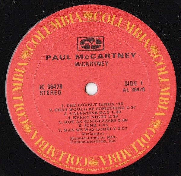 McCartney* : McCartney (LP, Album, RE)