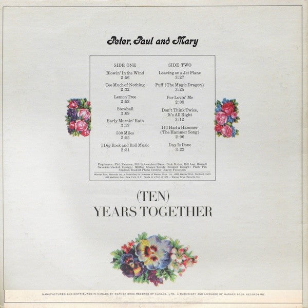 Peter, Paul And Mary* : The Best Of Peter, Paul And Mary: (Ten) Years Together (LP, Comp, Gat)