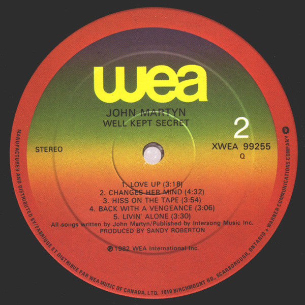 John Martyn : Well Kept Secret (LP, Album)
