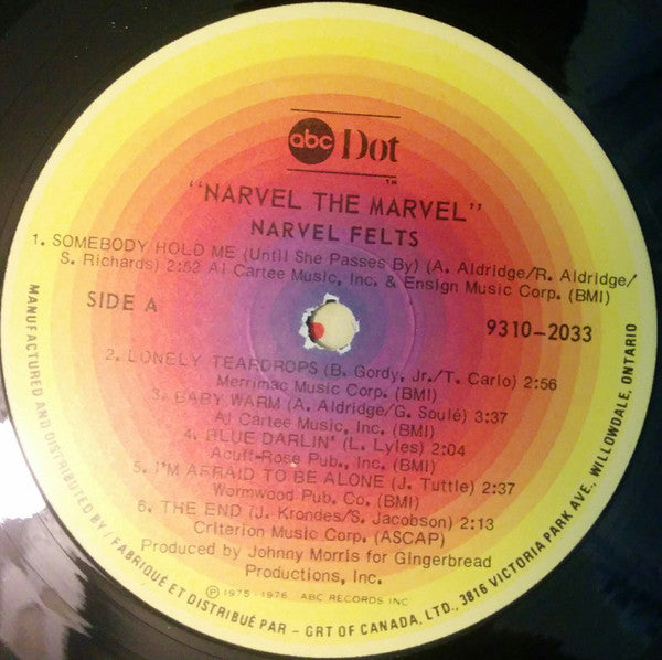 Narvel Felts : Narvel The Marvel (LP, Album)