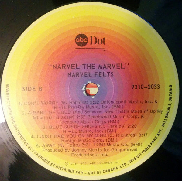 Narvel Felts : Narvel The Marvel (LP, Album)