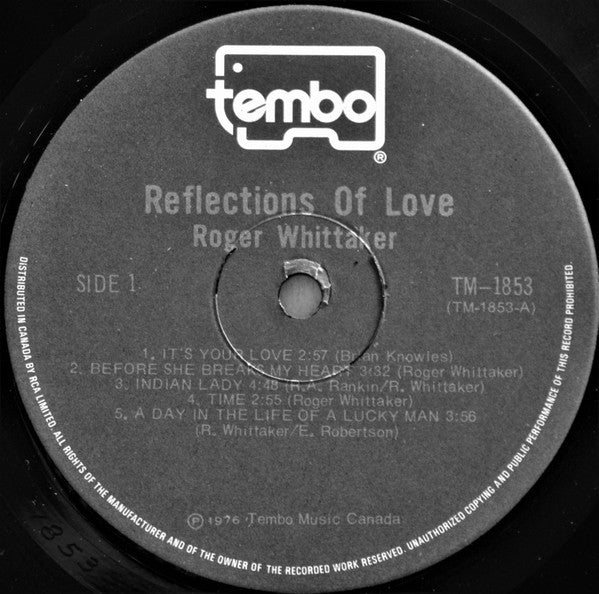 Roger Whittaker : Reflections Of Love (LP, Album)