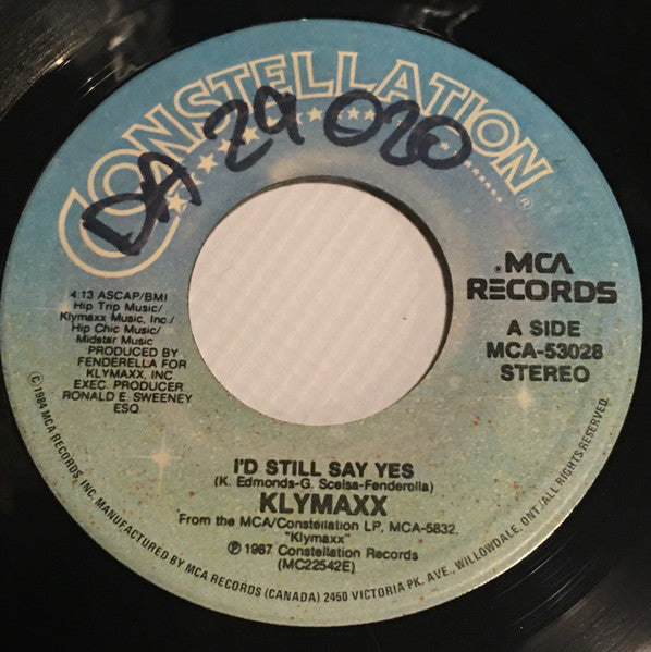 Klymaxx : I'd Still Say Yes (7", Single)