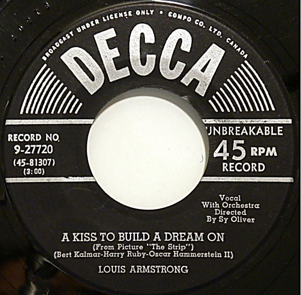 Louis Armstrong : I Get Ideas / A Kiss To Build A Dream On (7", Mono)