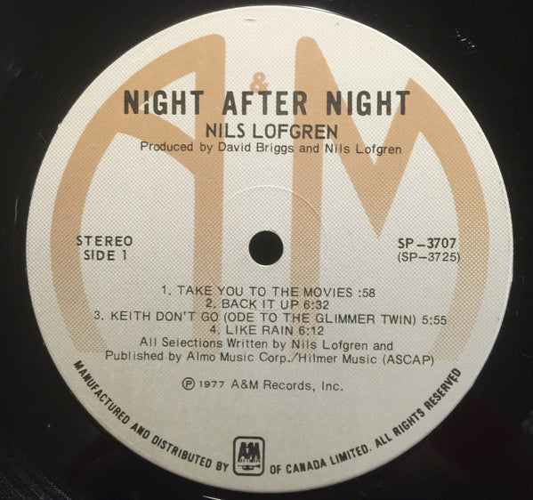 Nils Lofgren : Night After Night (2xLP, Album, Gat)