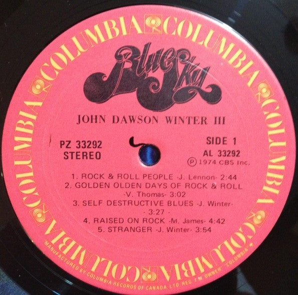 Johnny Winter : John Dawson Winter III (LP, Album, Gat)