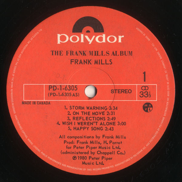 Frank Mills : The Frank Mills Album (LP, Album)