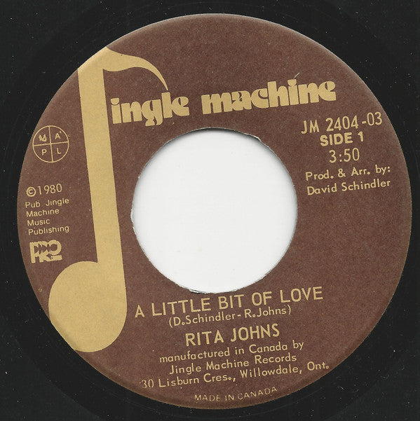 Rita Johns : A Little Bit Of Love / Gypsy Man  (7")