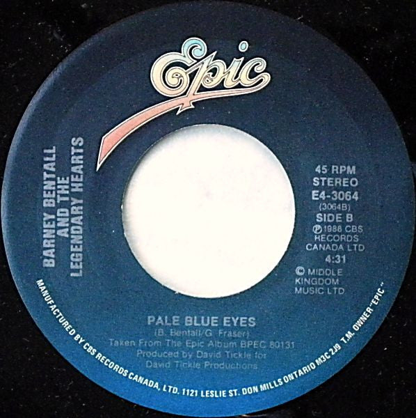 Barney Bentall And The Legendary Hearts : Come Back To Me (7", Single)