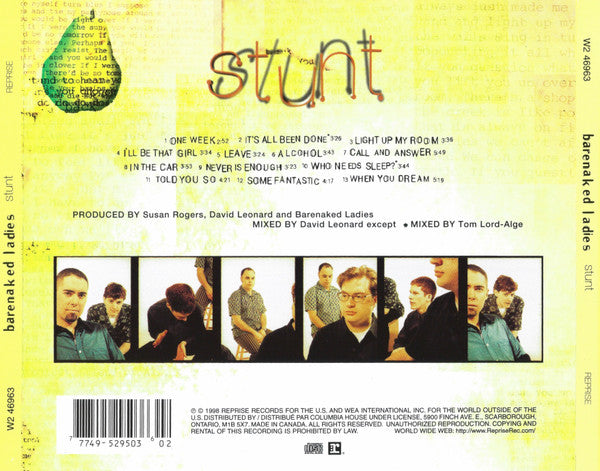 Barenaked Ladies : Stunt (CD, Album, Club)