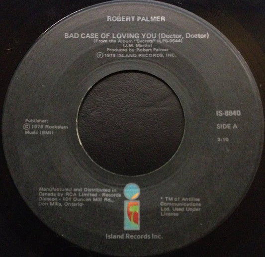 Robert Palmer : Bad Case Of Loving You (Doctor, Doctor) (7", Bla)