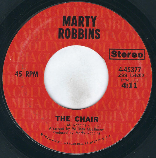 Marty Robbins : The Chair (7", Single, Styrene, Ter)