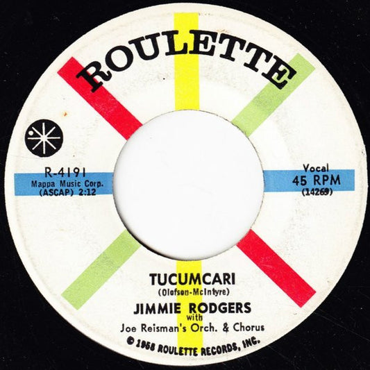 Jimmie Rodgers (2) With Joe Reisman's Orch.* & Chorus* : Tucumcari (7", Single)