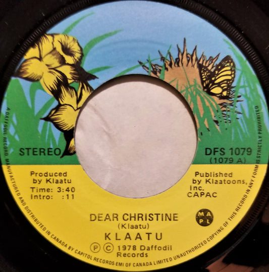 Klaatu : Dear Christine (7", Single)