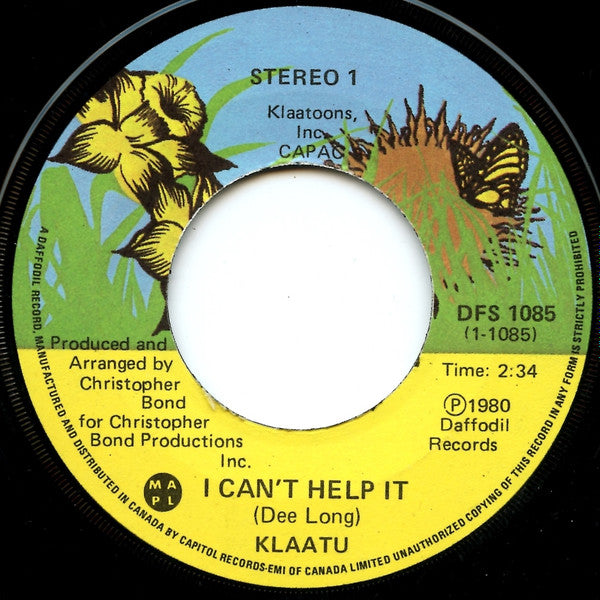 Klaatu : I Can't Help It (7", Single)