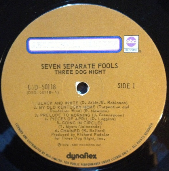 Three Dog Night : Seven Separate Fools (LP, Album, Dyn)