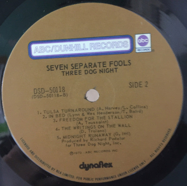 Three Dog Night : Seven Separate Fools (LP, Album, Dyn)