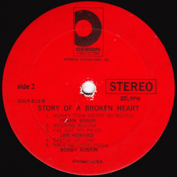 Johnny Cash, Frank Simon, Jan Howard, Bobby Austin : Story Of A Broken Heart (LP, Comp)