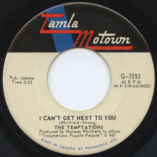 The Temptations : I Can't Get Next To You (7")