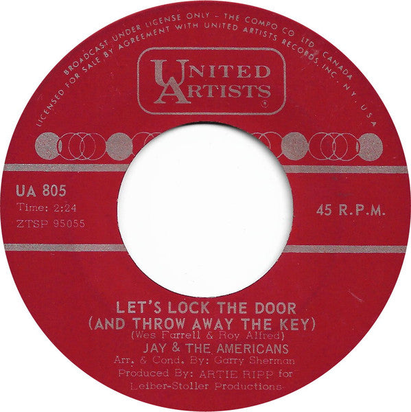Jay & The Americans : Let's Lock The Door (And Throw Away The Key)  (7")