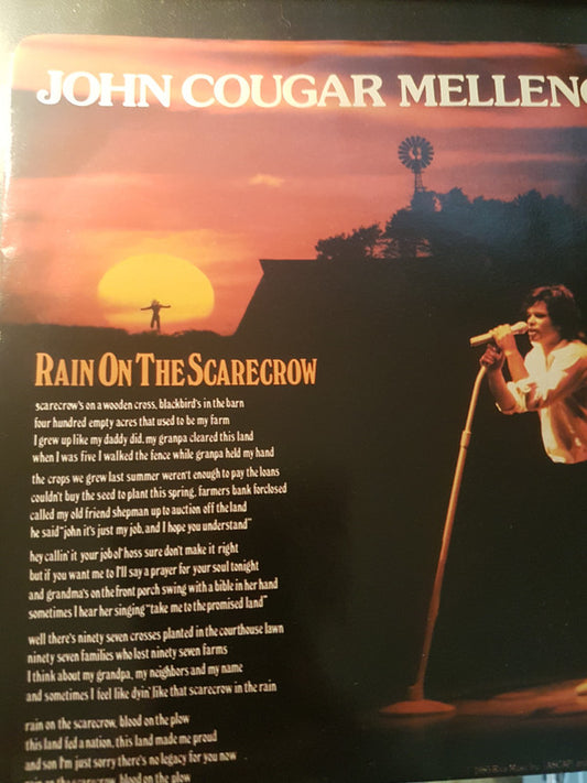 John Cougar Mellencamp : Rain On The Scarecrow (7", Single)