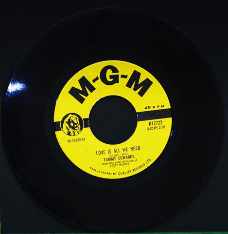 Tommy Edwards : Love Is All We Need / Mr. Music Man (7", Single)