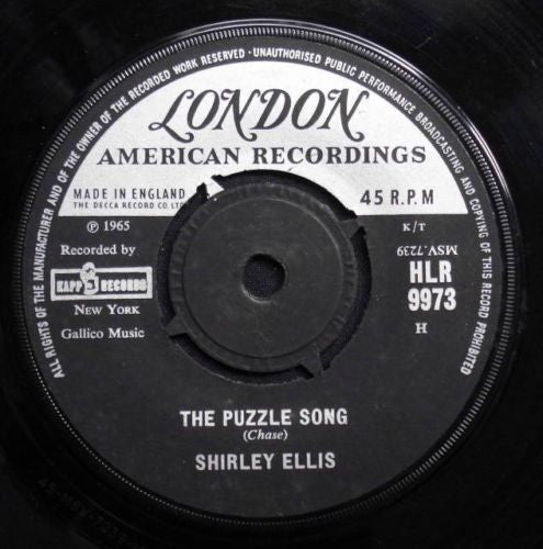 Shirley Ellis : The Puzzle Song / I See It, I Like It, I Want It (7", Single)
