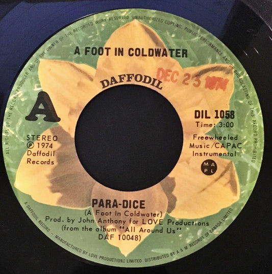 A Foot In Coldwater : Para-Dice (7")