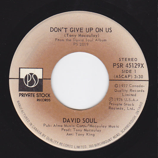 David Soul : Don't Give Up On Us (7")