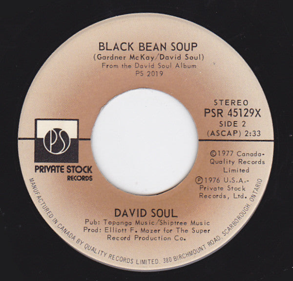 David Soul : Don't Give Up On Us (7")