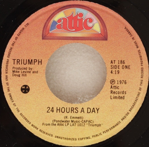 Triumph (2) : 24 Hours A Day (7", Single, RE)