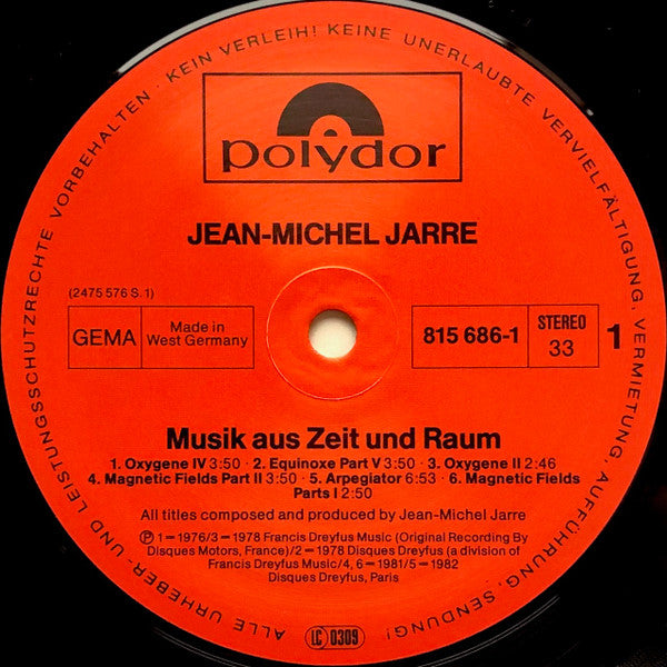 Jean-Michel Jarre : Musik Aus Zeit Und Raum (LP, Comp)