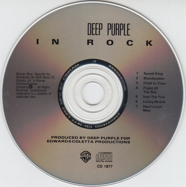 Deep Purple : In Rock (CD, Album, RE)